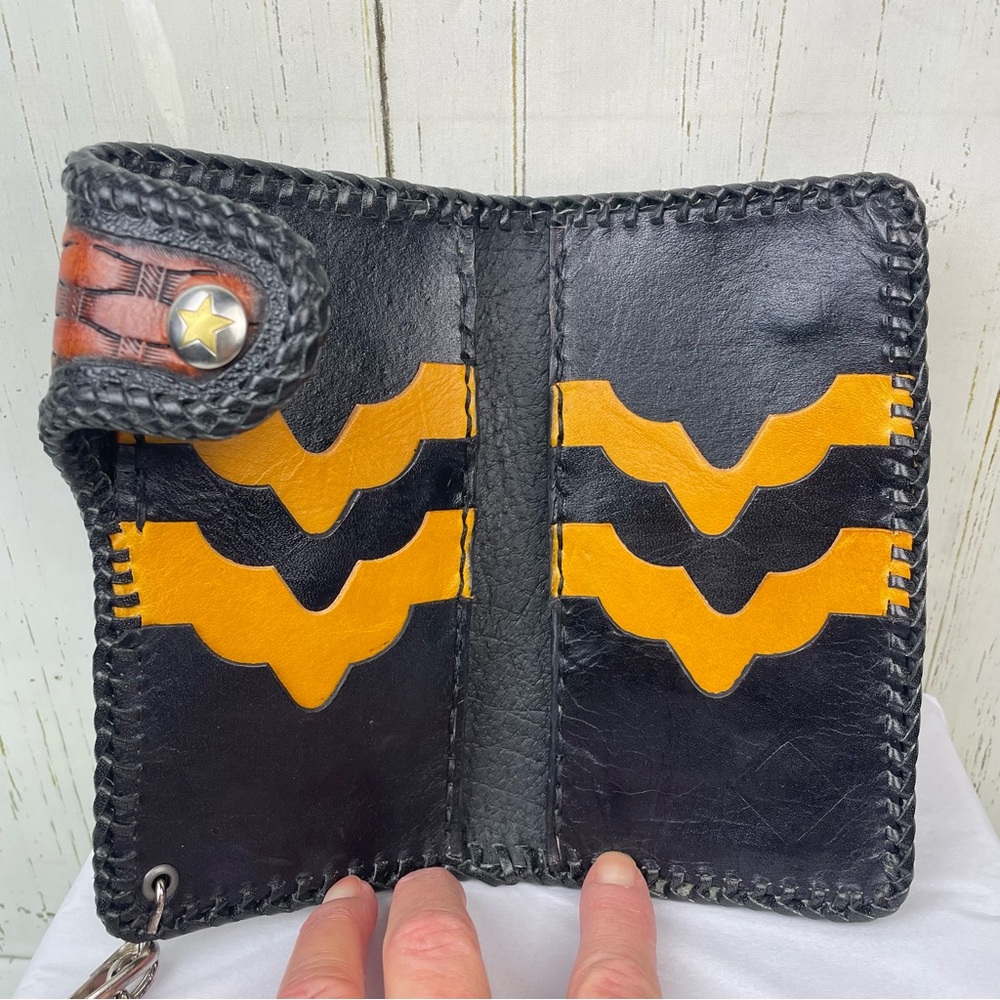 Genuine Leather Custom Biker Wallet - Picture 5 of 14